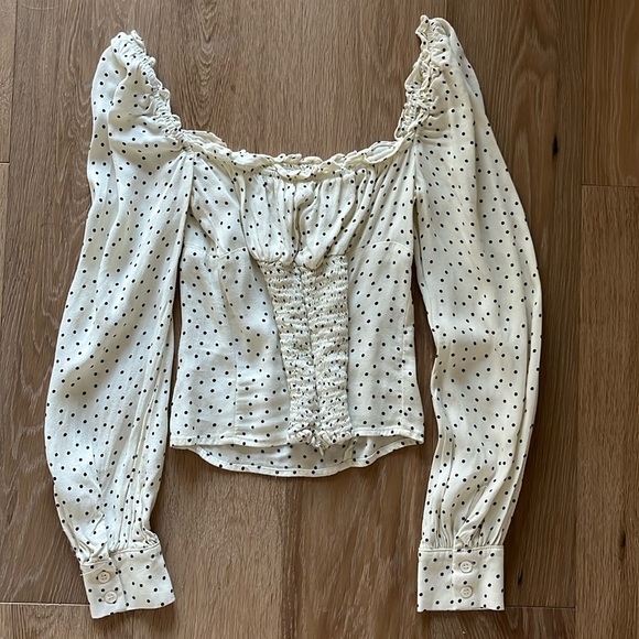 Reformation Matteo Top in Pepper Polkadot Size 4 - Picture 5 of 5